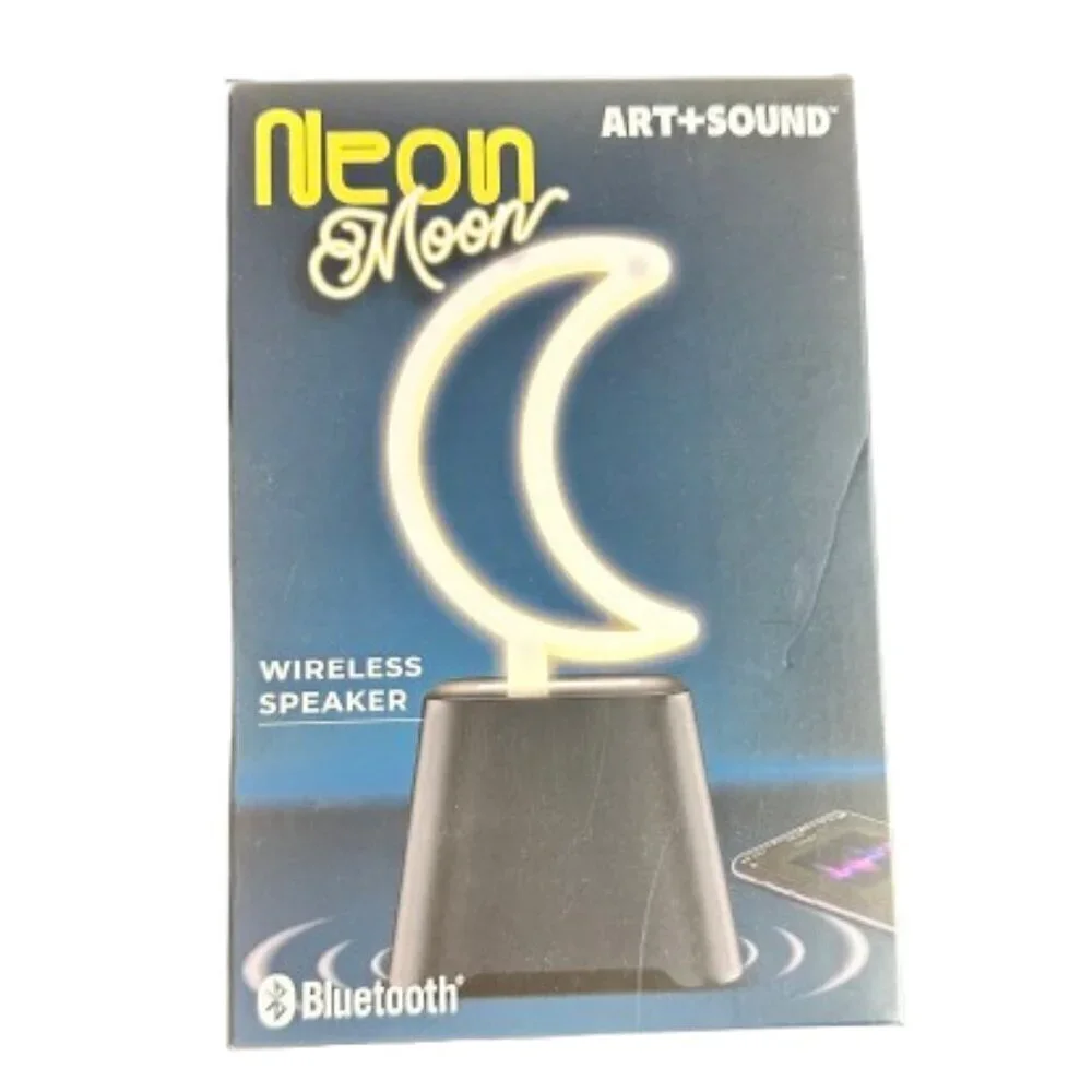 NEON MOON Wireless Bluetooth Speaker Neon Art Crescent Moon New NIB